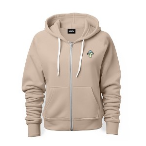 Dalix Mushroom Glow in the Dark Embroidered Zip Hoodie Fleece Fungi Long Sleeve Pocket Warm Soft Mens - 1 of 4