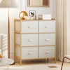 Tangkula Fabric Dresser w/ 6 Drawers Bamboo Storage Tower w/ 6 Folding Fabric Bins - 2 of 4