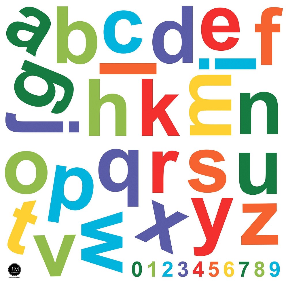 Photos - Wallpaper Roommates Colorful Lowercase Alphabet Giant Peel and Stick Kids' Wall Decals - RoomM 