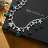 Ross-Simons 20.00 ct. t.w. Emerald and .28 ct. t.w. Diamond Necklace in Sterling Silver - 3 of 4