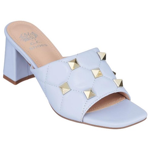 Studded block heel shoes sale