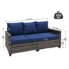 Yardgrace All-Weather PE Wicker 3-Seater Patio Sofa Set with Comfortable Cushions Outdoor Garden Furniture - 4 of 4