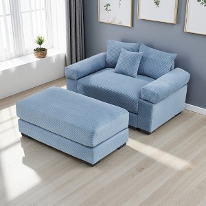 54.3" Corduroy Modular Sectional with Ottoman - 1 of 4