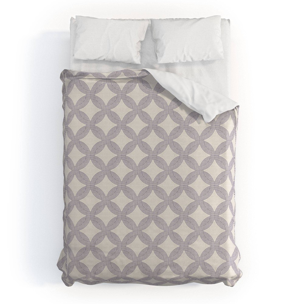 Photos - Bed Linen Deny Designs 3pc Full/Queen Holli Zollinger JUNGLIA WEAVE Duvet Cover Set Gray: Microfiber, 300 Thread Count, Abstract Patte