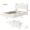 Boucle Bed Frame with LED Light Headboard, Charging Station and 4 Storage Drawers - 2 of 4