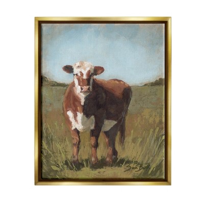 Stupell Industries Cattle Vast Countryside Field Floater Canvas Wall Art