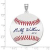 Black Bow Jewelry Sterling Silver Billy Williams Signature LG Enamel Baseball Pendant - 4 of 4