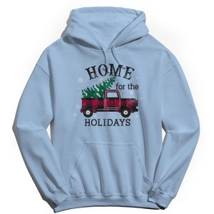 Rerun Island Men's Christmas Home For The Holidays Long Sleeve Graphic Cotton Hoodie - 1 of 1