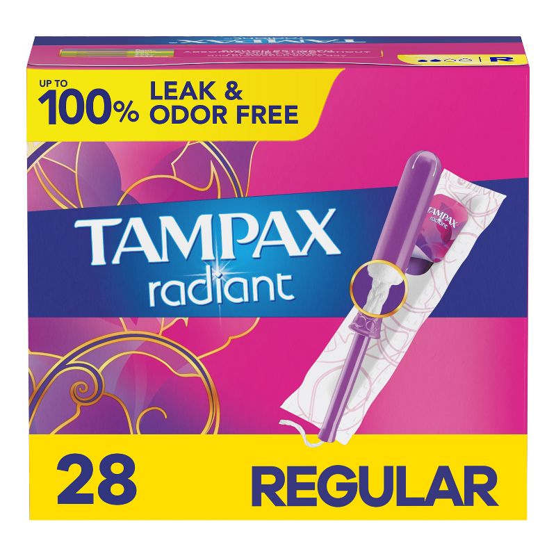 Tampax Radiant Regular Absorbency Tampons - Unscented, 1 of 12