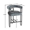 Height Bar Stools Set Of 2,Boasting Curved Wishbone Frame Streamlined Silhouette Armrest Counter Stool with Three Legs-Cuddlewood - 4 of 4
