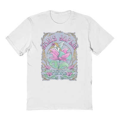 Janis Joplin Men's Janis Pearl Short Sleeve Graphic Cotton T-Shirt