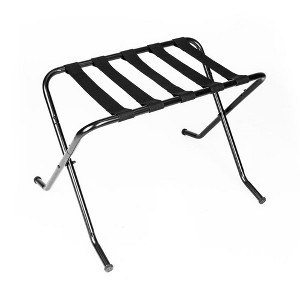 Luggage Rack, Portable Metal 100LBS Capacity – Heavy Duty Nylon Straps Daily Use Black (680×400×560mm) - 1 of 4