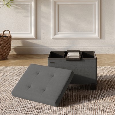 StorageBud Storage Ottoman for Bedroom End of Bed, Velvet Storage Bench, Large Storage Ottoman Bench, Entryway Bench with Storage