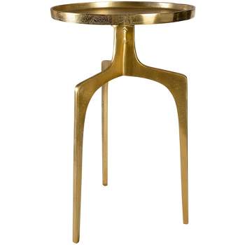 Uttermost Kenna 16" Wide Textured Soft Gold Aluminum Accent Table