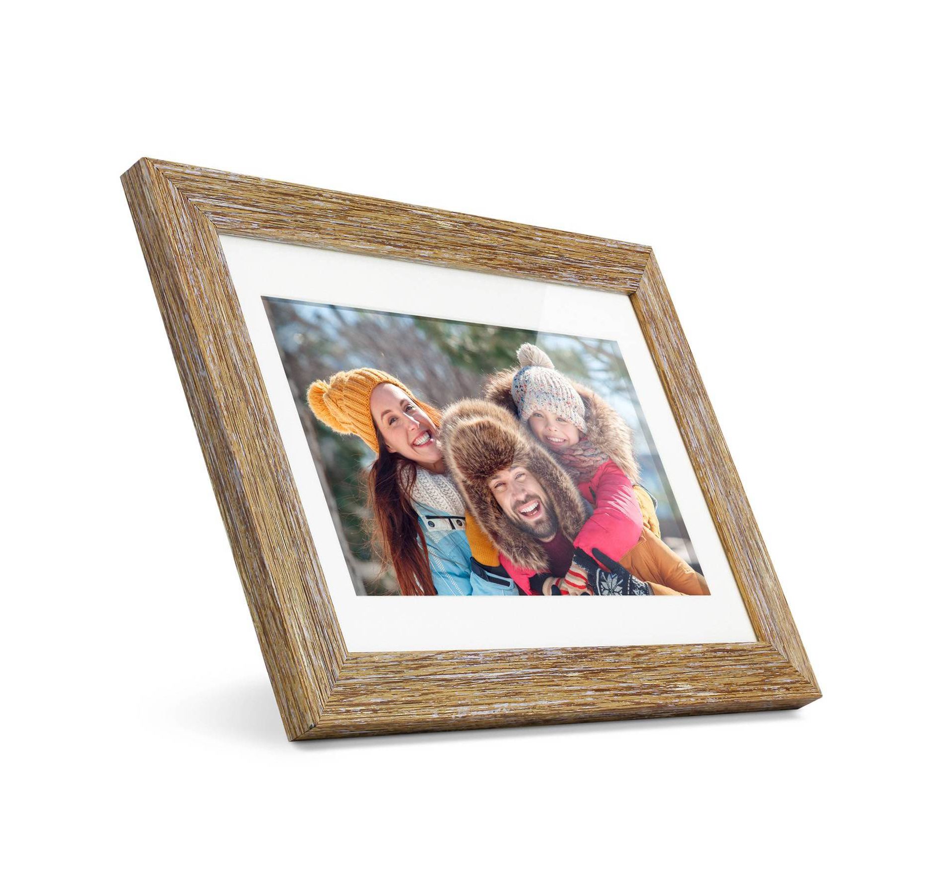 Aluratek 10" Distressed Wood WIFI Digital Photo Frame: LCD Screen, 1280x800 Resolution