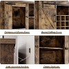 Farmhouse 72'' Coffee Bar Cabinet with LED Light and Power Outlet, Kitchen Hutch with 3 Drawers and Wine Glass Rack, Sliding Barn Door Wine Cabinet - 4 of 4