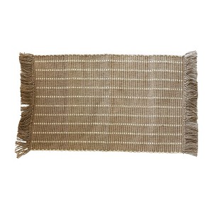 Foreside Home & Garden 2'x3' Jute Striped Hand Woven Decorative Indoor Rug - 1 of 4