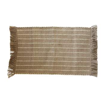 Foreside Home & Garden 2'x3' Jute Striped Hand Woven Decorative Indoor Rug