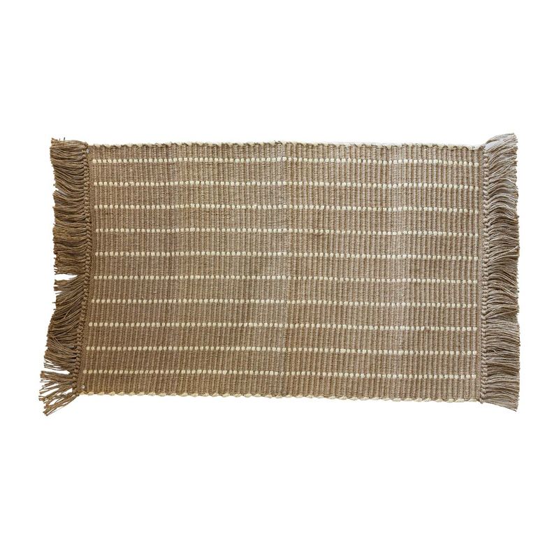 Foreside Home & Garden 2'x3' Jute Striped Hand Woven Decorative Indoor Rug, 1 of 7