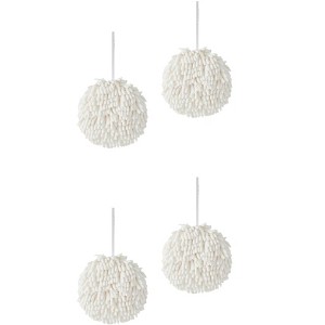 REGALWOVEN Soft Absorbent Fluffy Chenille Ball Bathroom Hand Towels with Wall Hook 4 Pack - 1 of 4