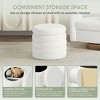 WestinTrends Alexandria Mid-Century Modern Faux Shearling Shearling Round Storage Ottoman - 4 of 4