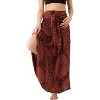 Women's Boho Maxi Skirt - Floral Print Long Flowy Skirt Blossom Orange - 2 of 4