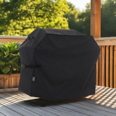 Premium Black Waterproof Outdoor Grill Cover with Strap Closure