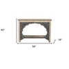 HomeRoots 56" Natural and Black Solid Wood Distressed Console Table With Shelf - 3 of 4