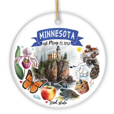 Artistic Minnesota State Themes and Landmarks Christmas Ornament| OrnamentallyYou - image 1 of 4