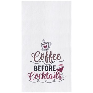 C&F Home Coffee Before Cocktails Embroidered Cotton Flour Sack Kitchen Towel - 1 of 3