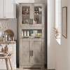 Bathroom Cabinet, Freestanding Storage Cabinet with Glass Doors and Adjustable Shelves and Drawers, 67" Tall Cabinet for Kitchen, Pantry - 4 of 4