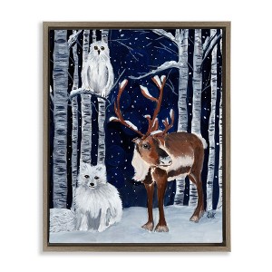 Stupell Industries Creatures Of The North Floating Frame Canvas Art - 1 of 4