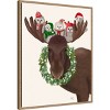 Amanti Art 23"x28" Christmas Moose and Christmas Owls by Fab Funky Framed Canvas Wall Art - 2 of 4
