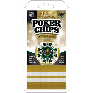 MasterPieces Casino Style 20 Piece 11.5 Gram Poker Chip Set NHL Minnesota Wild Gold Edition - 1 of 3