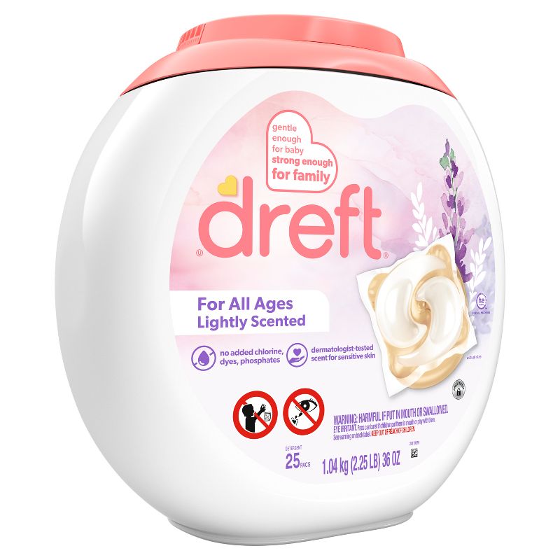 Dreft Lightly Scented HE Compatible Laundry Detergent Soap Pacs, 2 of 13