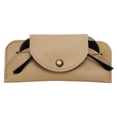 Unique Bargains PU Leather Eyeglass Case with Magnetic Snap 3" x 6.6"