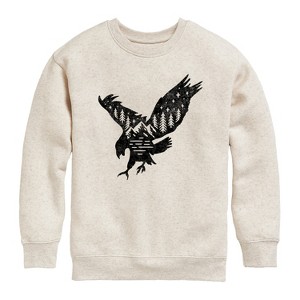 Boys' - Instant Message - Nature Eagle Graphic Long Sleeve Fleece Sweatshirt - 1 of 4