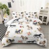 Boersma Horse Comforter Bedding Set - Watercolor Painting Horse and Flowers Print, Soft Breathable Fabric for All-Season Comfort - 3 of 4