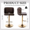 QingMoon Swivel Bar Stools, Adjustable Seat Height Counter Chairs Set of 2 with Footrest, PU Upholstered and Rivet Decoration for Pub, Kitchen Island - 4 of 4