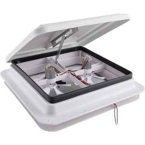 Hike Crew 14" x 14" RV Roof Vent with Dual Fan, Camper & Trailer Sunroof Cover Replacement - 1 of 4