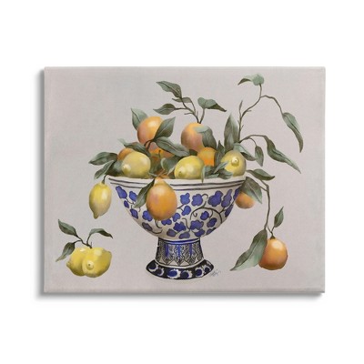 Stupell Industries Citrus Fruits in Bowl Gallery Wrapped Canvas Wall Art