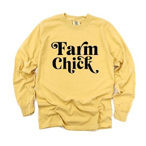 Simply Sage Market Women's Farm Chick Long Sleeve Garment Dyed Tee - 1 of 4