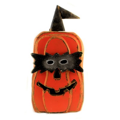 Halloween 22.75" Cut Out Face Wooden Pumpkin Jack O Lantern Mask Spooky  -  Decorative Figurines