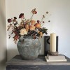 LuxenHome Antiqued Blue & Brown Terracotta Vase with Handles, 11" Round Farmhouse Vintage Pottery - 2 of 4