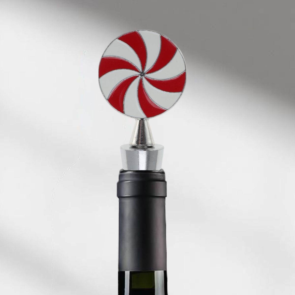 Unique Bargains Bottle Stoppers Lollipop Zinc Alloy PTR White Red Silver Tone 4.33"x1.57"x0.79" 1 Pc - thumbnail 2