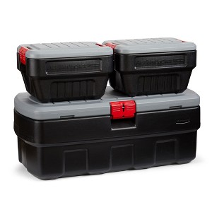 Rubbermaid Black Action Packer Lockable Latch Indoor and Outdoor Storage Box Container for Home, Garage, Backyard - 1 of 4