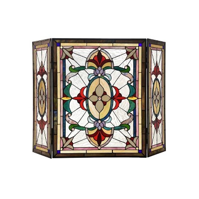 Chloe Lighting Aylee Tiffany-Style 3pcs Folding Victorian Fireplace Screen 44"Wide