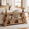 Tribesigns 70.9" Long Console Table with Storage, 3-Tier Wood Sofa Table Behind Couch, Farmhouse Foyer Table for Entryway, Living Room, Hallway - 2 of 4