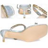 Perphy Women's Snakeskin Printed Square Toe Chain Stiletto Heels Slide Sandals - 3 of 3
