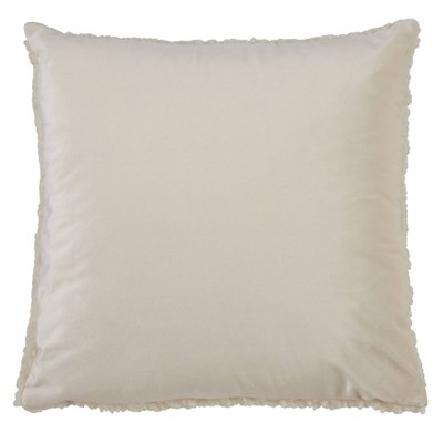 Ivory Faux Fur Square Throw Pillow 18"